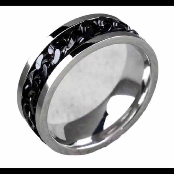 Stainless Steel Unisex Rings Chain Spinner NWOT - Picture 1 of 5